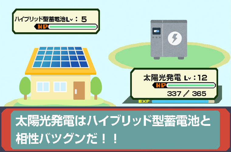 太陽光発電はハイブリッド型蓄電池と相性バツグンだ！！