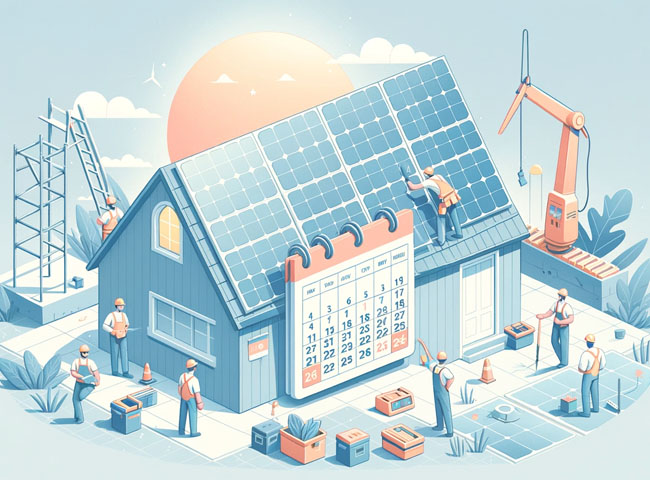 新築時に太陽光発電を設置する場合の工事期間