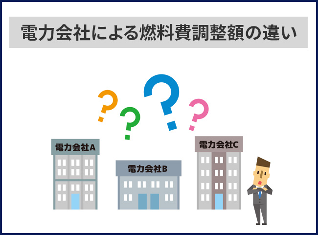 電力会社による燃料費調整額の違い