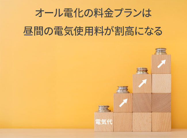 オール電化の料金プランは昼間の電気使用料が割高になる